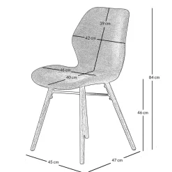 Chaise salle à manger en tissu soft touch noir - Keri
