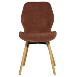 Chaise salle à manger en tissu soft touch acajou - Keri