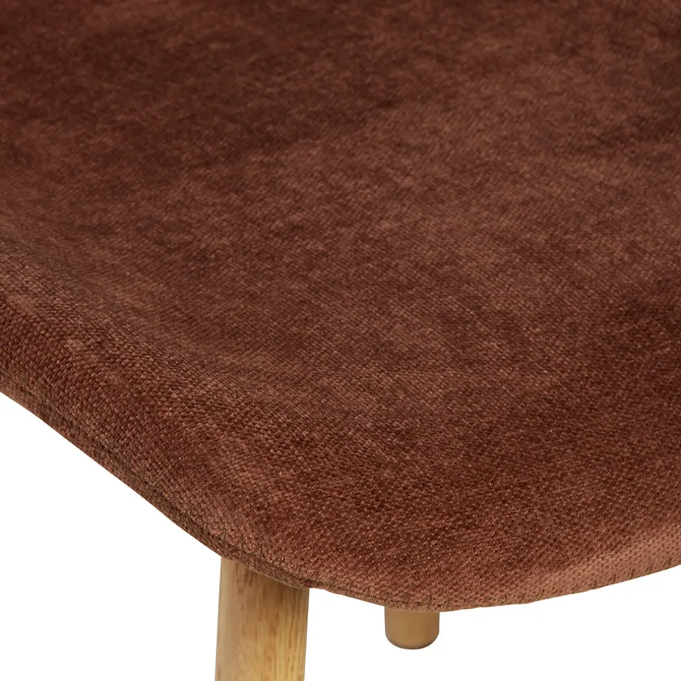 Chaise salle à manger en tissu soft touch acajou - Keri