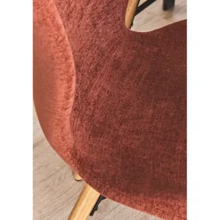 Chaise salle à manger en tissu soft touch acajou - Keri