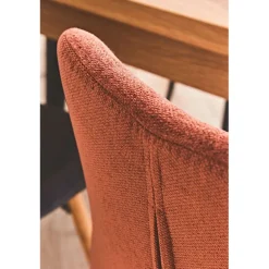 Chaise salle à manger en tissu soft touch acajou - Keri