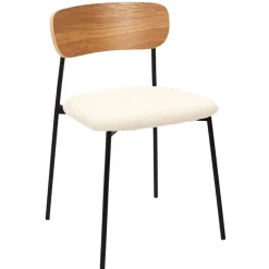 Chaise salle à manger en tissu bouclette - Loki