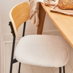 Chaise salle à manger en tissu bouclette - Loki