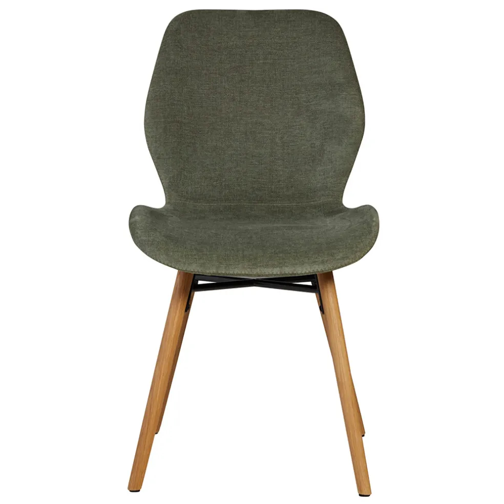 Chaise salle à manger en tissu soft touch vert bouteillle - Keri