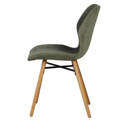 Chaise salle à manger en tissu soft touch vert bouteillle - Keri