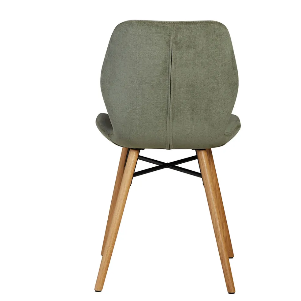 Chaise salle à manger en tissu soft touch vert bouteillle - Keri