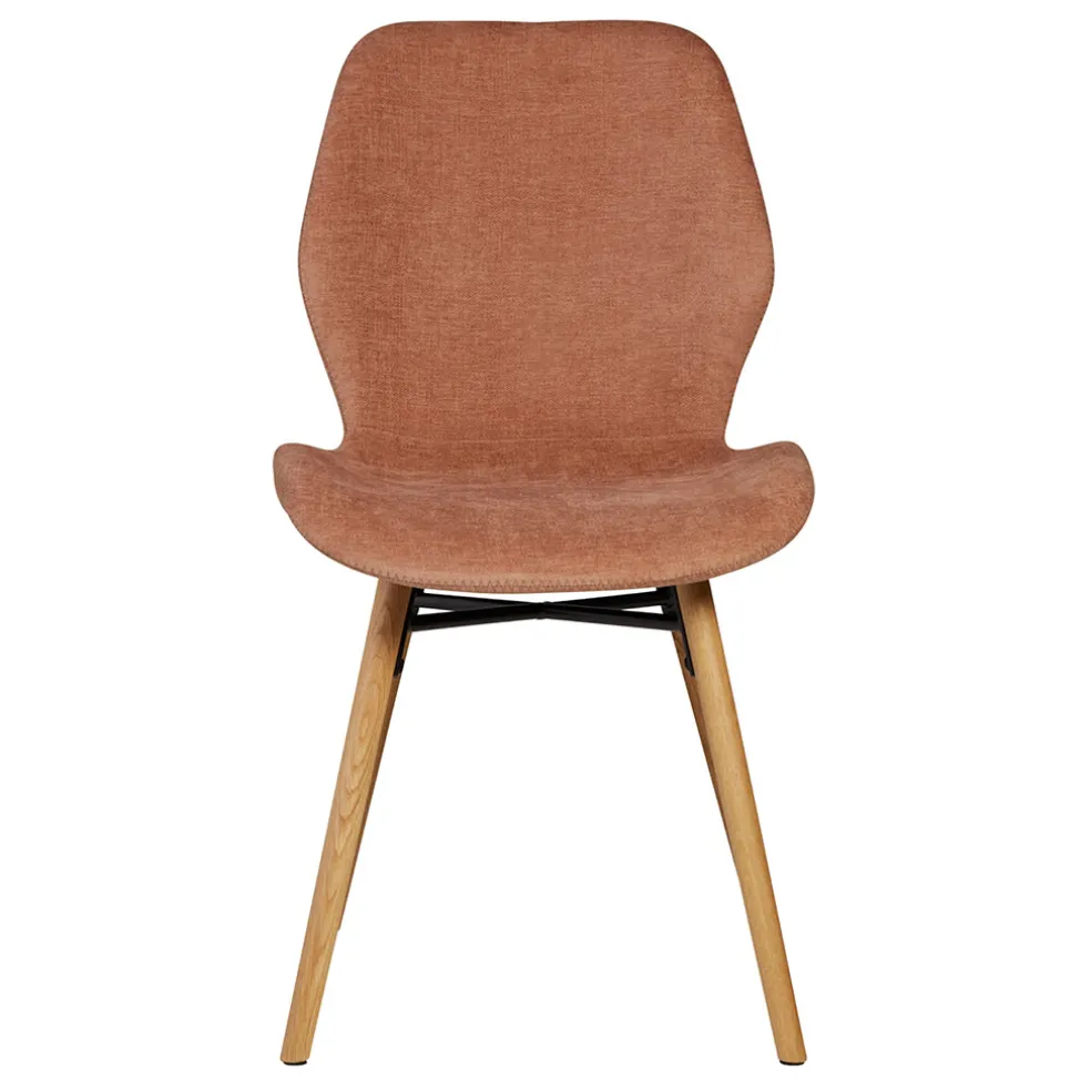 Chaise salle à manger en tissu soft touch marron nèfle - Keri