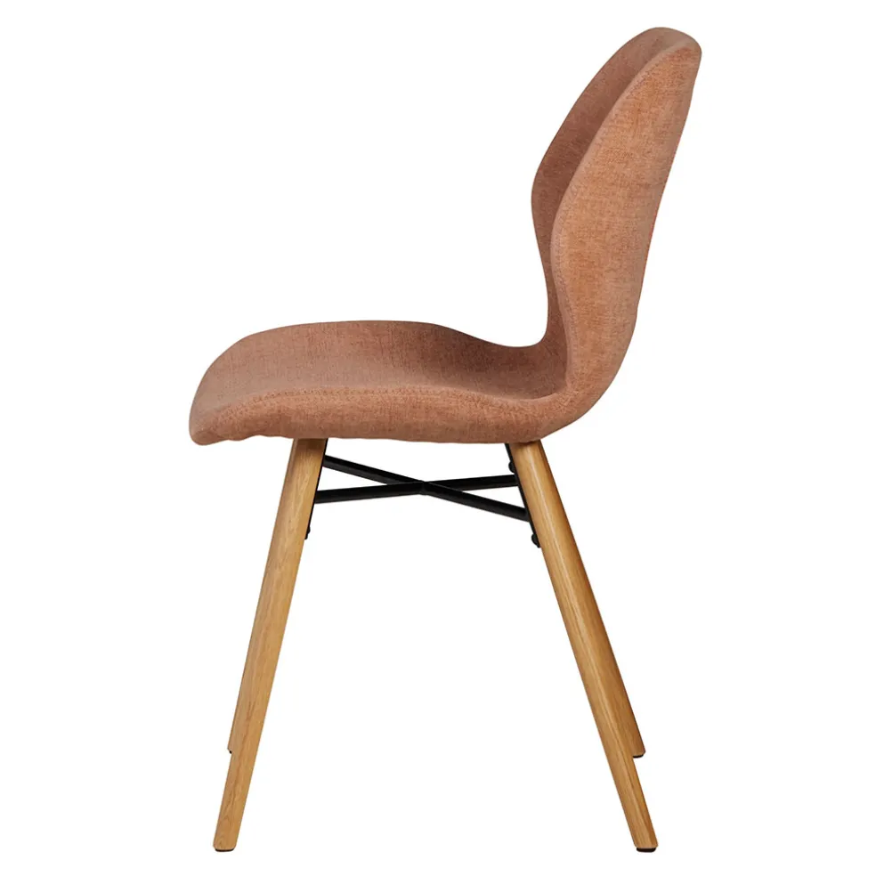 Chaise salle à manger en tissu soft touch marron nèfle - Keri