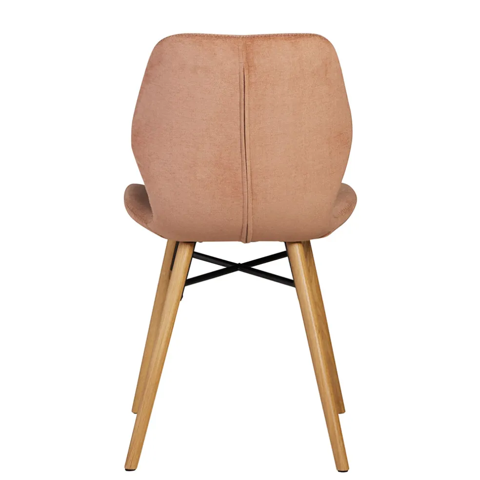 Chaise salle à manger en tissu soft touch marron nèfle - Keri