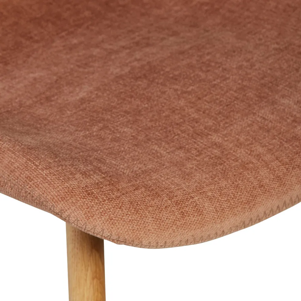 Chaise salle à manger en tissu soft touch marron nèfle - Keri