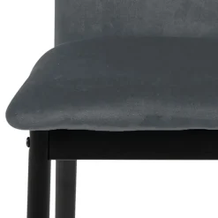 Chaise salle à manger en velours gris foncé - Demia