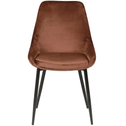 Chaise salle à manger en velours marron - Ben