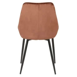 Chaise salle à manger en velours marron - Ben
