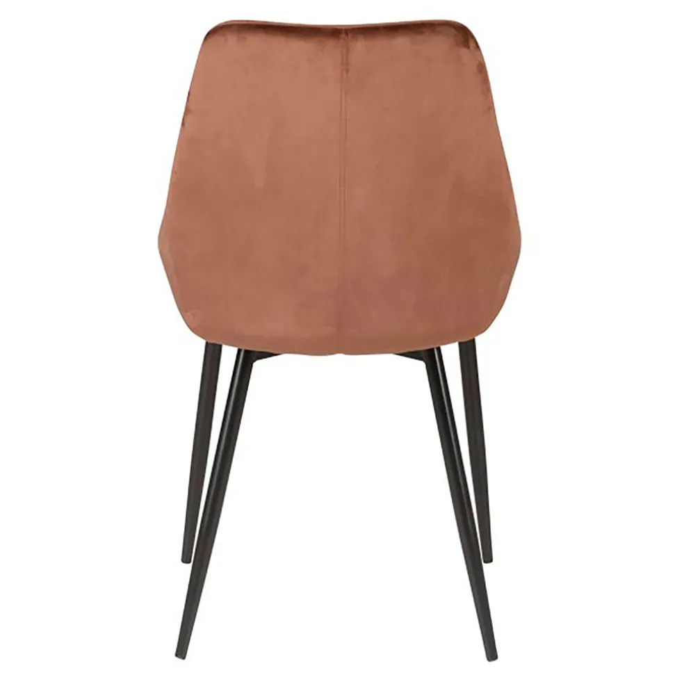 Chaise salle à manger en velours marron - Ben