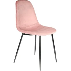 Chaise salle à manger en velours cotelé rose - Julia