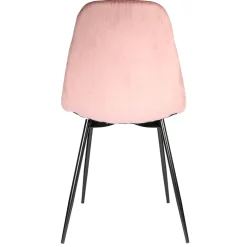 Chaise salle à manger en velours cotelé rose - Julia