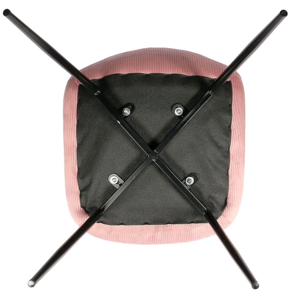 Chaise salle à manger en velours cotelé rose - Julia