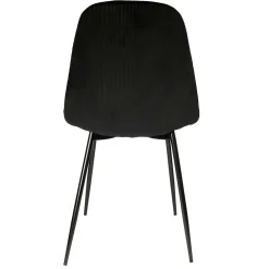 Chaise salle à manger en velours cotelé noir - Julia