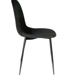 Chaise salle à manger en velours cotelé noir - Julia