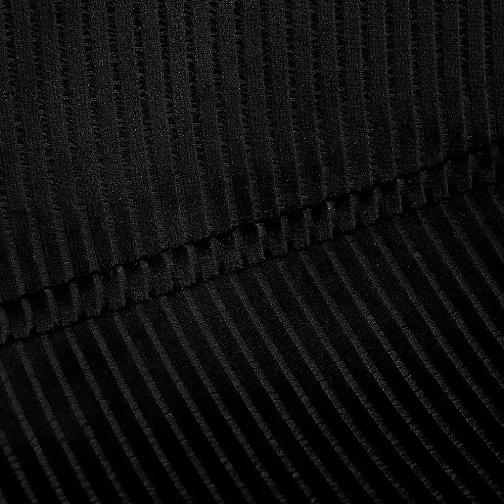 Chaise salle à manger en velours cotelé noir - Julia