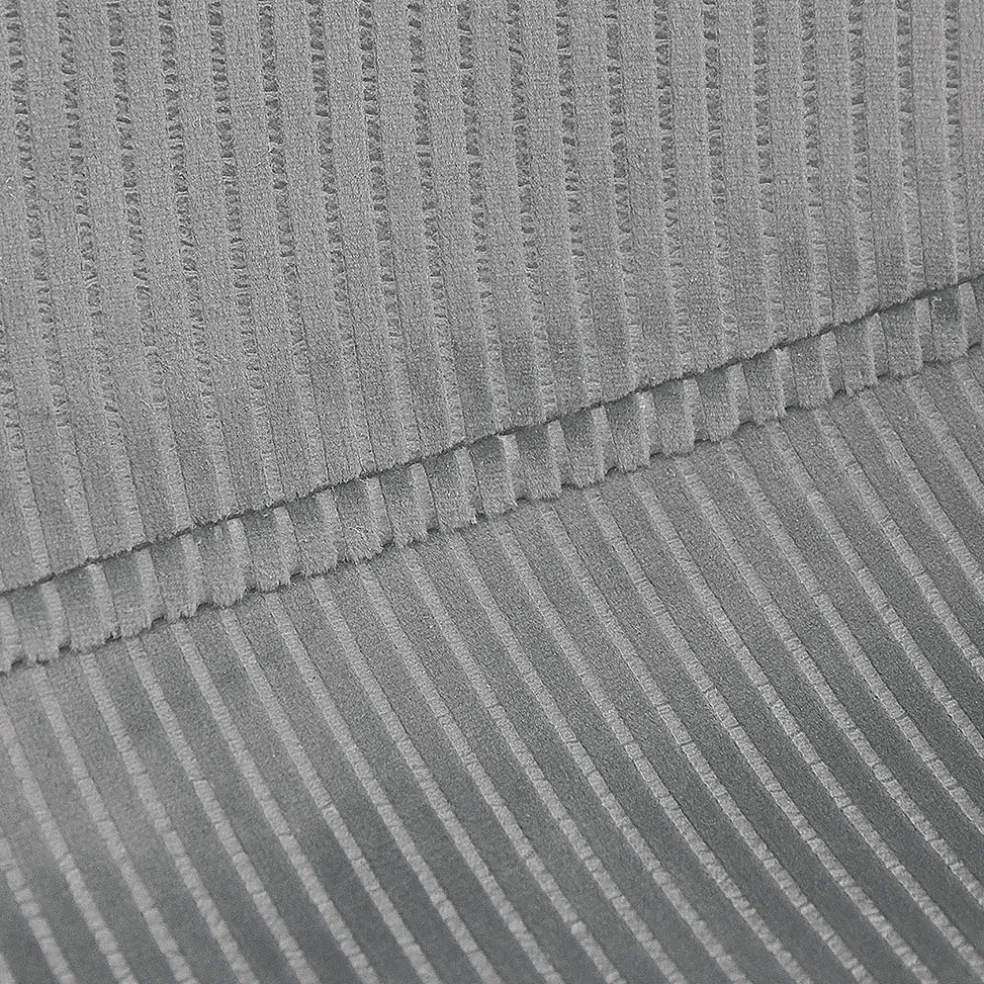 Chaise salle à manger en velours cotelé gris clair - Julia