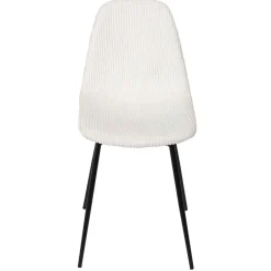 Chaise salle à manger en velours côtelé beige - Scarlett