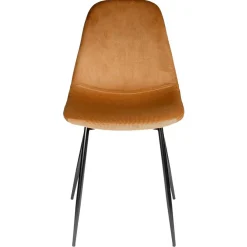 Chaise salle à manger en velours cotelé moutarde - Julia