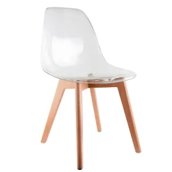 Chaise salle à manger scandinave transparente
