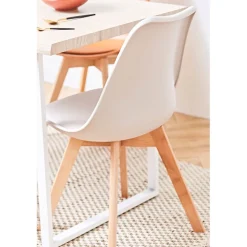 Chaise salle à manger scandinave blanc - Samantha