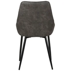 Chaise salle à manger tissu effet daim gris foncé - Ben