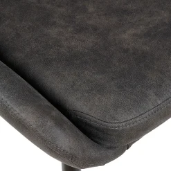 Chaise salle à manger tissu effet daim gris foncé - Ben