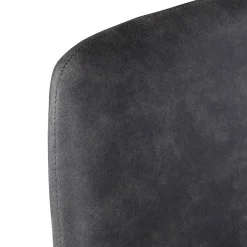 Chaise salle à manger tissu effet daim gris foncé - Ben