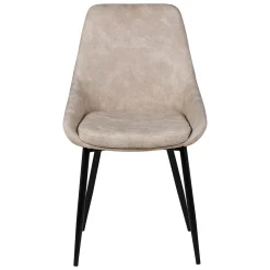 Chaise salle à manger tissu effet daim beige - Ben