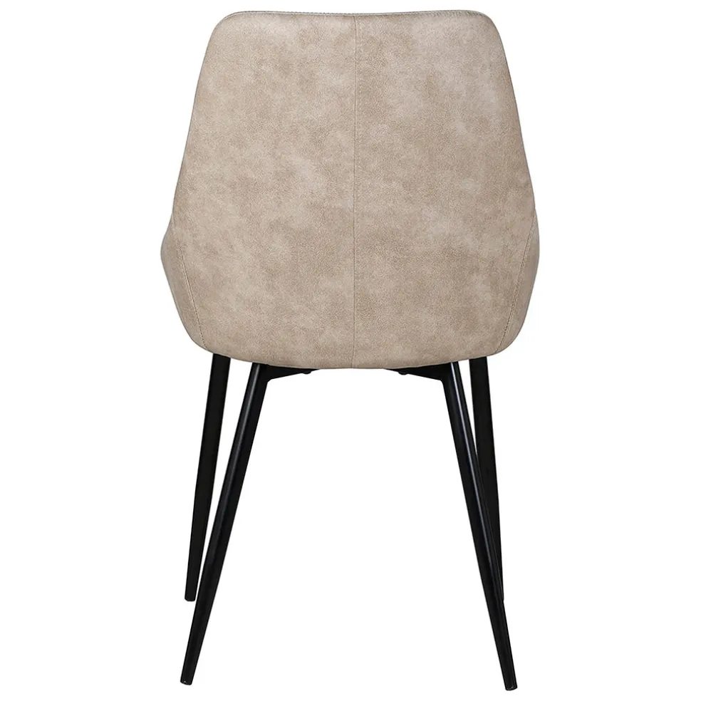 Chaise salle à manger tissu effet daim beige - Ben