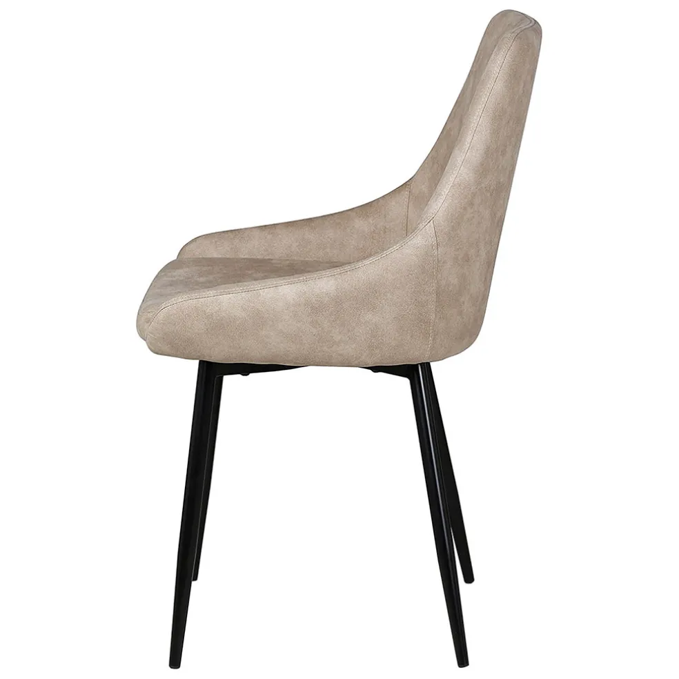 Chaise salle à manger tissu effet daim beige - Ben