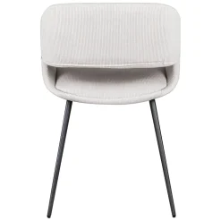 Chaise salle à manger velours côtelé écru - Alma