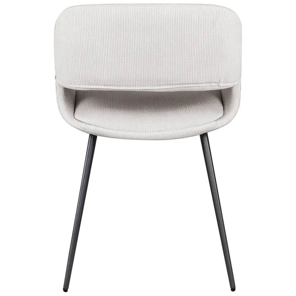 Chaise salle à manger velours côtelé écru - Alma