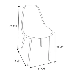 Chaise salle a manger en velours cotelé bleu canard - Julia