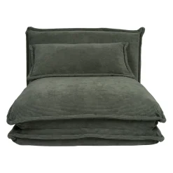 Chauffeuse en tissu côtelé kaki - Tessia