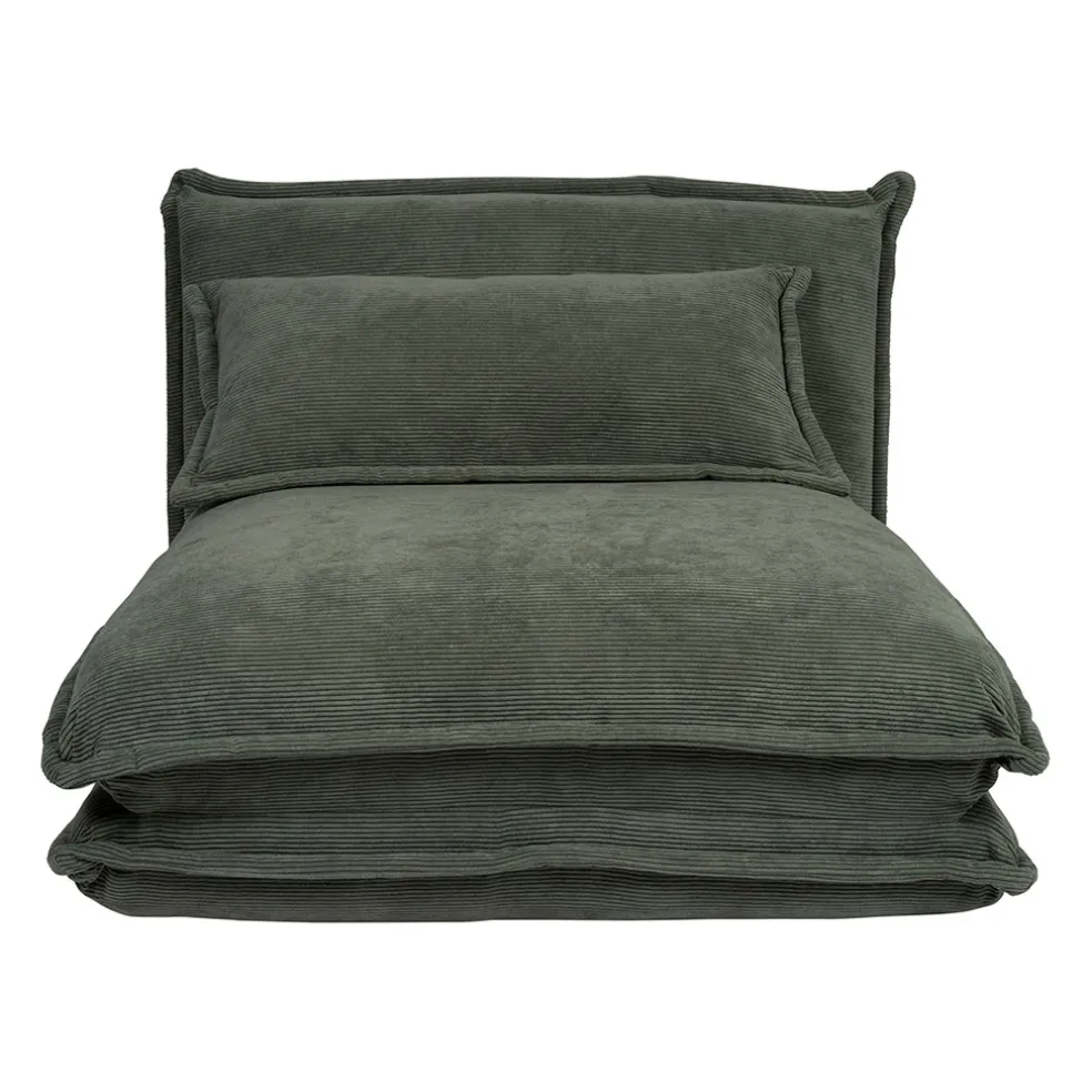 Chauffeuse en tissu côtelé kaki - Tessia