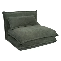 Chauffeuse en tissu côtelé kaki - Tessia