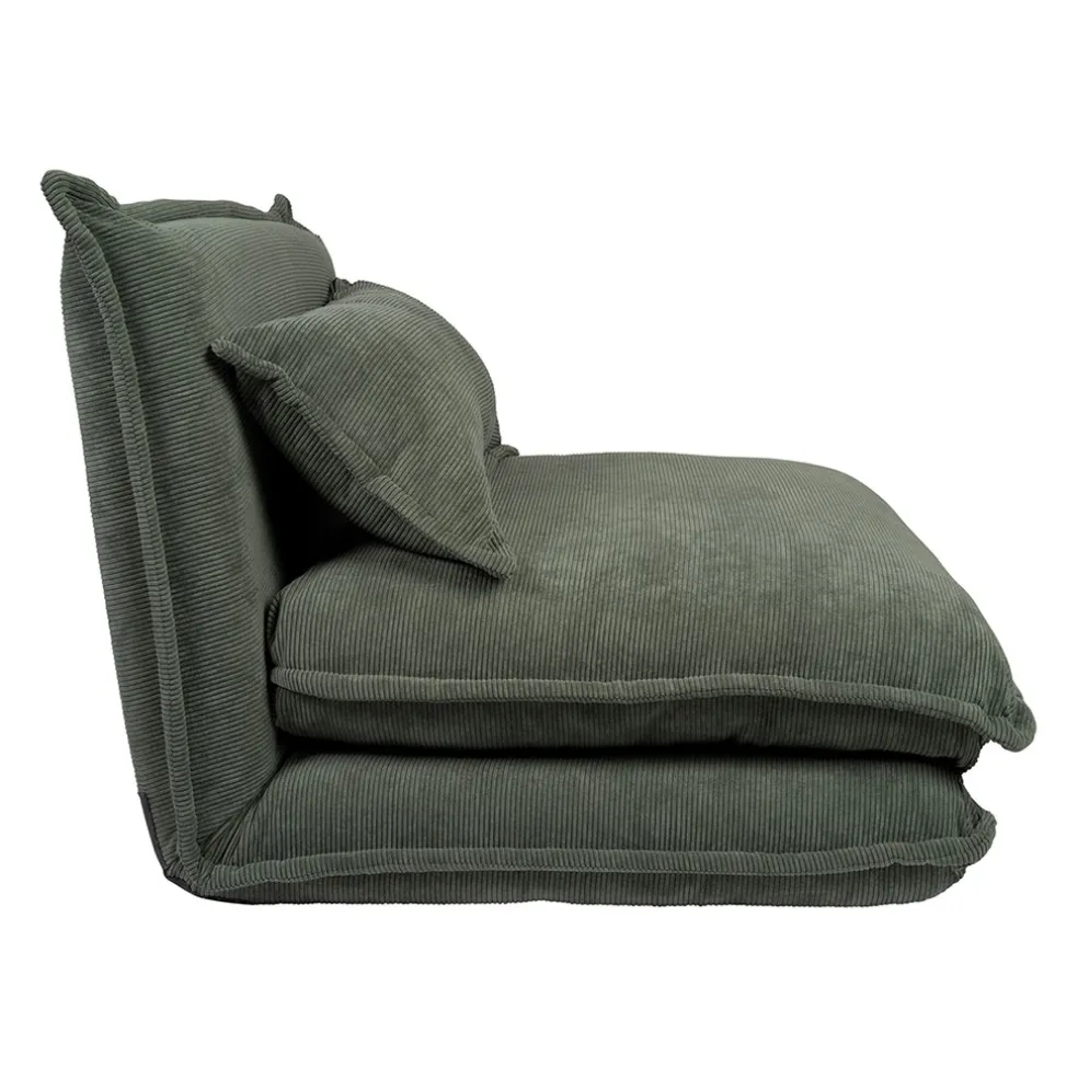 Chauffeuse en tissu côtelé kaki - Tessia