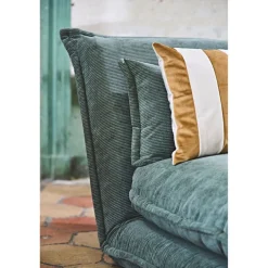 Chauffeuse en tissu côtelé kaki - Tessia