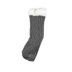 Chaussettes torsadées gris charbon - Elza