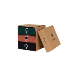 Chaussettes vegan x3 bleu marine, vert foncé et rose brique 43/46