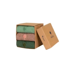 Chaussettes vegan x3 vert clair, vert foncé et rose chiné 43/46