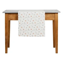 Chemin de table en coton rose et vert 160x50cm - Louise