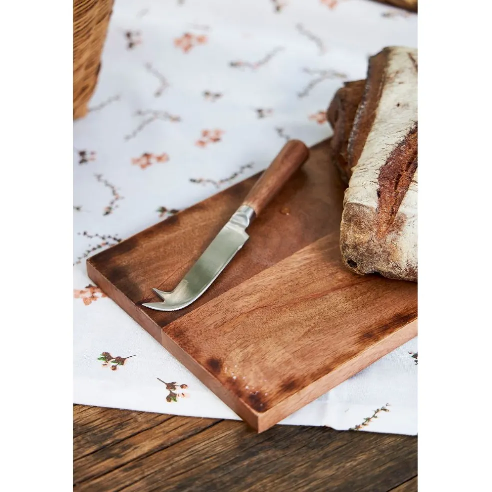 Chemin de table en coton rose et vert 160x50cm - Louise