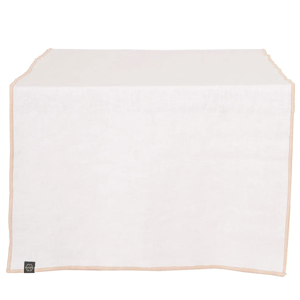 Chemin de table en lin et coton blanc 48x160cm - Calvi II