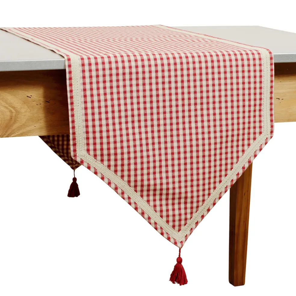 Chemin de table mami-car Rouge en Coton